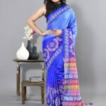 Blue Kantha Traditional Pure Silk Saree