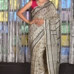 Off white Kantha Traditional Pure Tussar Saree