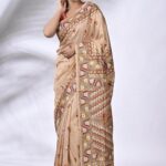 Beige Traditional Pure Gachi Tussar Kantha Saree
