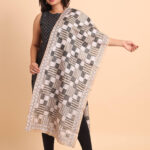 Off White Pure Tussar Kantha Stole
